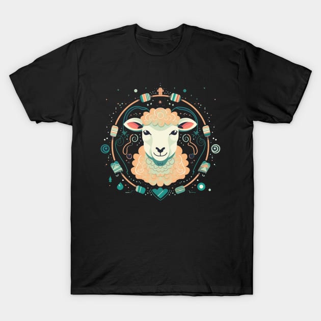 Sheep in Ornament, Love Farm Animals T-Shirt by dukito